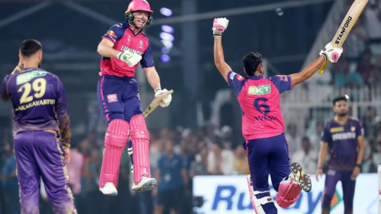 Batter attempting big shot during tense IPL chase