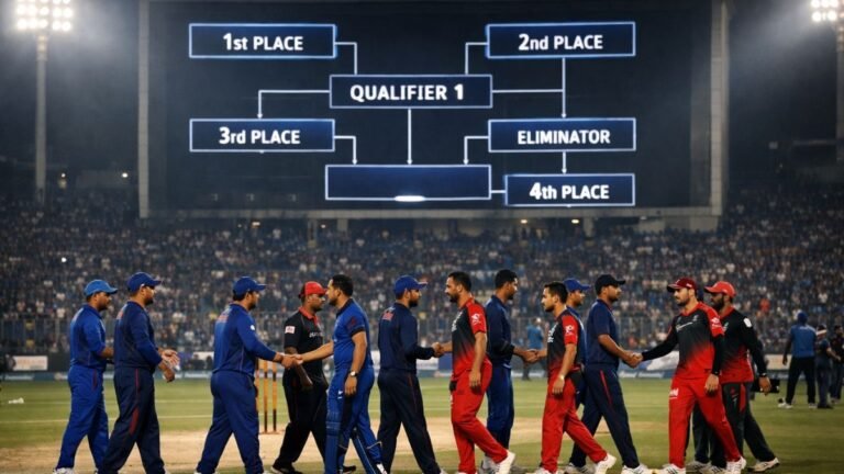 Cricket team celebrating after qualifying for playoffs
