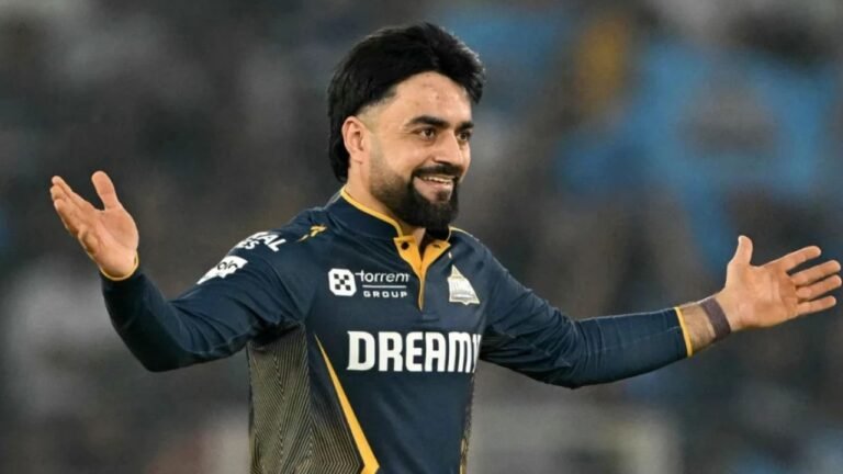 Spinner delivering ball during IPL middle overs