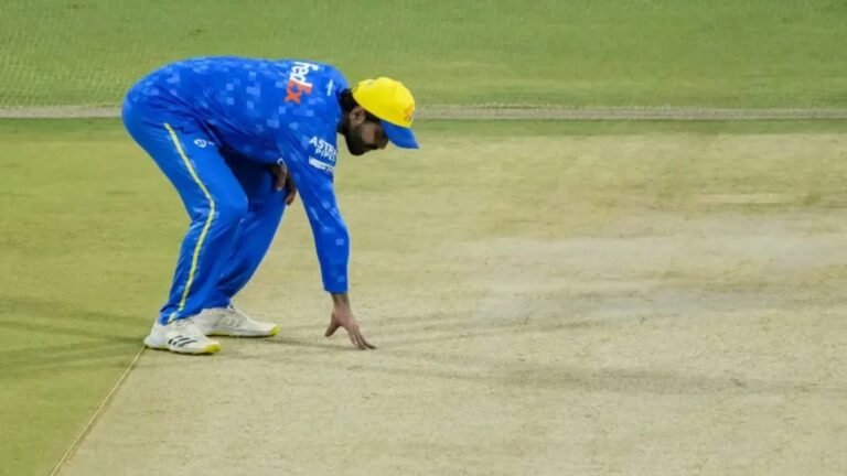 CSK vs KKR 2026 match showing hot weather conditions and dew impact affecting players during IPL game in Chennai