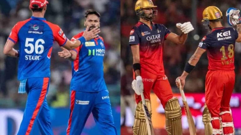 DC vs RCB match showing impact player substitution moment with players strategizing during IPL 2026